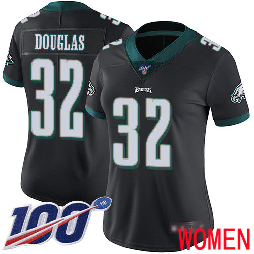 Women Philadelphia Eagles #32 Rasul Douglas Black Alternate Vapor Untouchable NFL Jersey Limited Player 100th